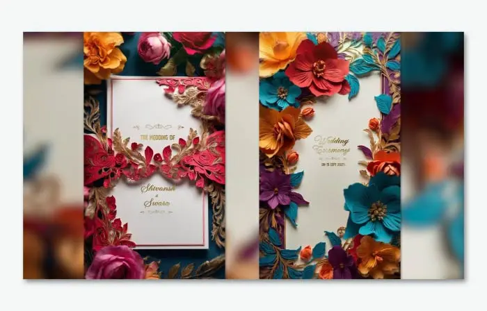 Innovative 3D Floral Online Wedding Invitation Design Instagram Story